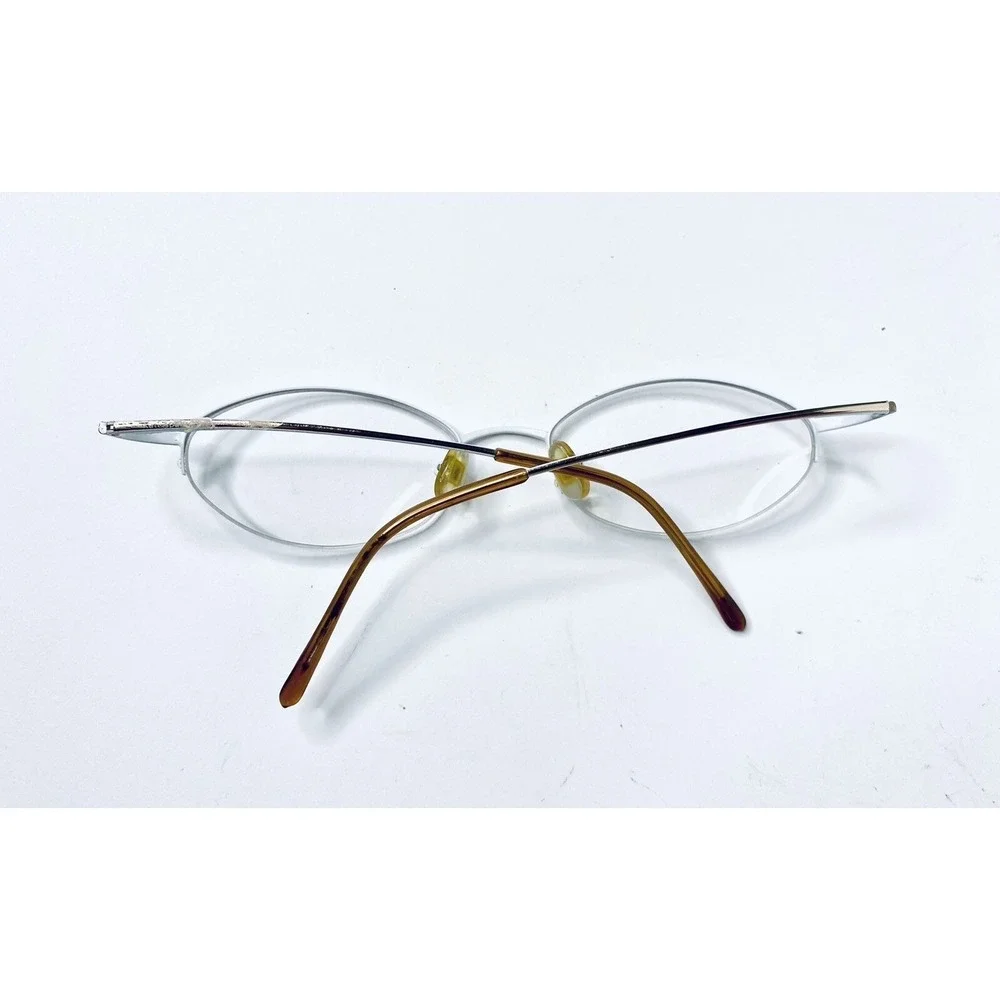 Kate Spade Half Rim Gold White Metal Oval Almond Glasses Italy Leah 50 17 130